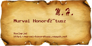 Murvai Honorátusz névjegykártya
